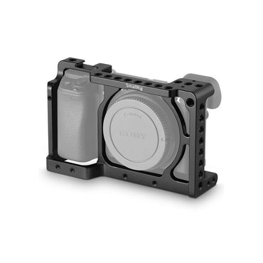 SmallRig Form-fitting Aluminum Alloy Camera Cage for Sony A6000 / A6300 / A6500 / Nex-7 Mirrorless Cameras with Multiple 1/4"-20 Accessory Threads, Rubber Padding and Integrated Shoe Mount | 1661