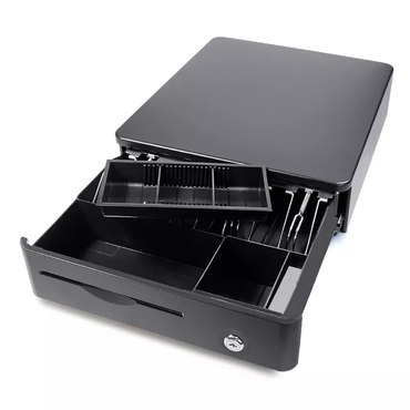[CLEARANCE] LogicOwl POS Electronic Metal Cash Drawer Box with Manual and Automatic POS System, Bill & Coin Tray, Three-Gear Locking Structure, RJ11 Cable Input | POS System Components