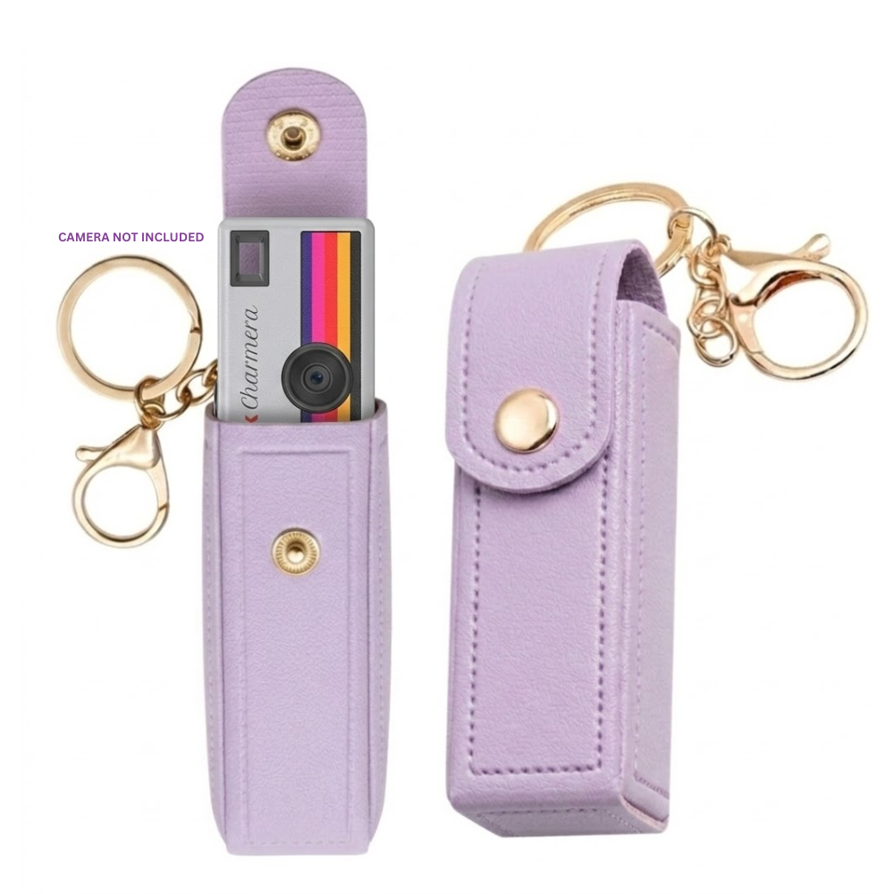 Pikxi Leather Case for Kodak Charmera Keychain Digital Camera with Metal Keyring & Snap Lock Button