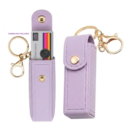 Pikxi Leather Case for Kodak Charmera Keychain Digital Camera with Metal Keyring & Snap Lock Button