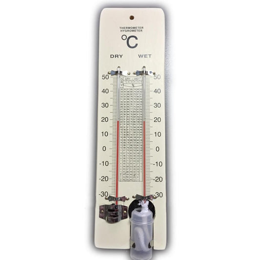 Eagletech Wet and Dry Bulb Thermometer Hygrometer Wood Marine Psychrometer