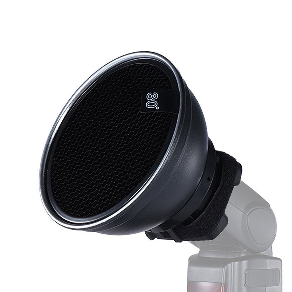 [CLEARANCE] Pxel ST-1F 5.9inch /15cm Silver Beauty Dish Diffuser with 30 Degree Honeycomb for Canon Nikon Yongnuo Godox Neewer Vivitar On-camera Flash Speedlite Photography