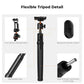 K&F Concept MS29 Extendable Flexible Tripod + Remote with 10m Wireless Range, Max 23.6" Height, 2kg Max Load Capacity, 360° Pan / 90° Tilt Ball Head with 2 in 1 Phone Clip for Smartphones, Action Cameras and Mirrorless Camera
