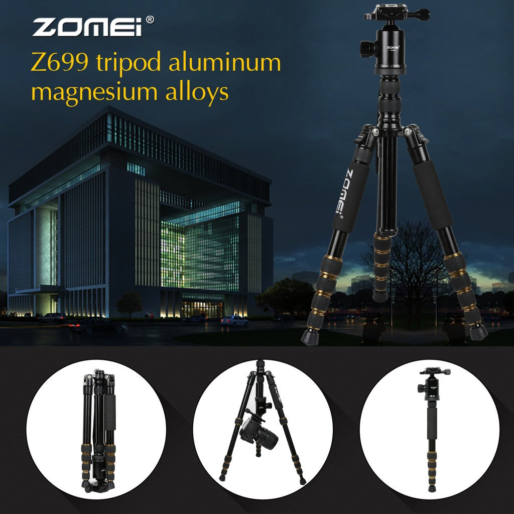 Zomei Z669 Aluminum DSLR Tripod Monopod for Compact Travel Ball Head | Z669