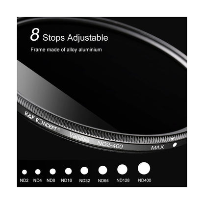 K&F Concept 46mm ND2 to ND400 Variable Fader ND Lens Filter for Camera DSLR Mirrorless