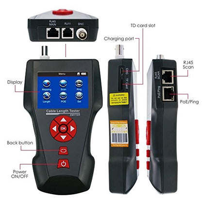 [CLEARANCE] Noyafa NF-8601W LAN Network Length Cable Tester LCD Phone Telephone Wire Tracker for PING / POE BNC RJ45 RJ11 Line Testing