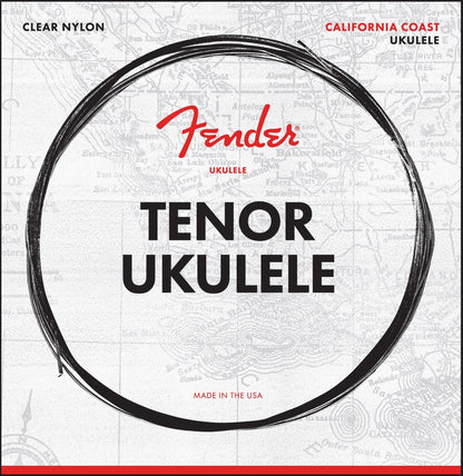 Fender California Coast Clear Nylon Ukulele String Set with Warm Clear Tones (Available in Soprano and Tenor)