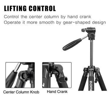 Zomei Q111 Professional Aluminum Lightweight Compact Travel Portable Camera Tripod 55-inch  | JG Superstore