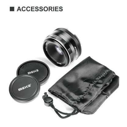 Meike 25mm f/1.8 Large Aperture Wide Angle Lens Manual Focus Lens (E-Mount) for Sony Mirrorless Cameras