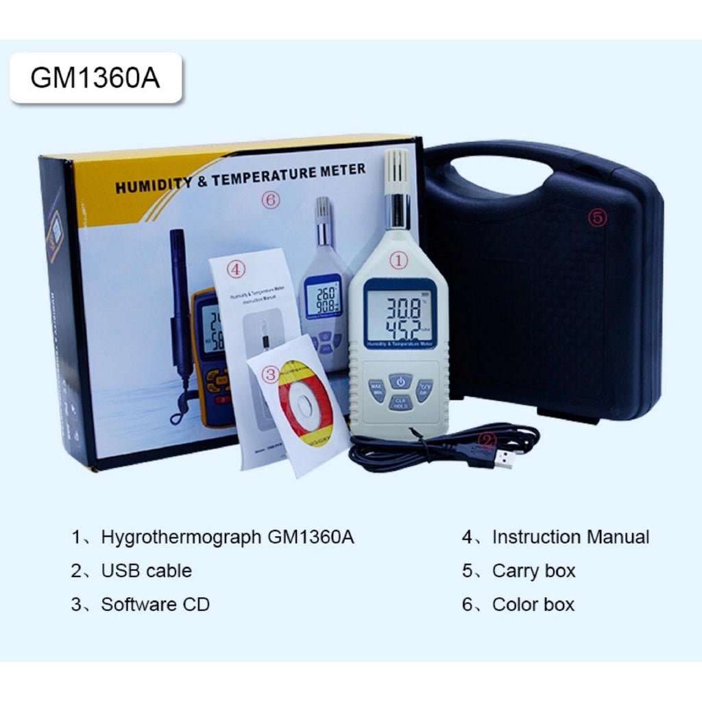 Benetech GM1360A Industrial Humidity & Temperature Meter Humidity Thermometer