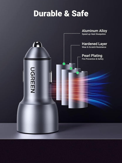 [CLEARANCE] UGREEN 52.2W Universal USB Fast Charging Car Charger Adapter for Powered Car Accessories, Electronics, Laptop, Mobile Phone / Smartphones, Tablet, Gadgets