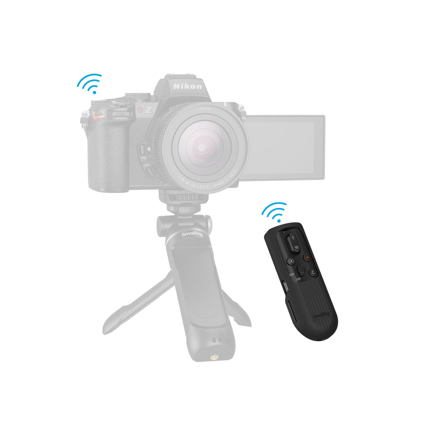 SmallRig Rechargeable Wireless Remote Controller with Velcro Strap Mounting on Gimbal, Handles Compatible with Sony ZV-E10 ZV-1F ZV-1 II A6700 A6600 A6400, Canon M6 Mark II M50 SR-RG2 4551 & Nikon Z50II for Vlogging Photography | 5207
