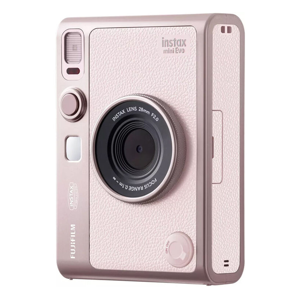 FUJIFILM Instax Mini Evo Hybrid Instant Film Camera with Built-In Mini Instant Film Direct Printer, Save Printed Images, 10 Lens Effects & 10 Film Effects, Bluetooth 4.2 - Black, Brown, Gentle Rose