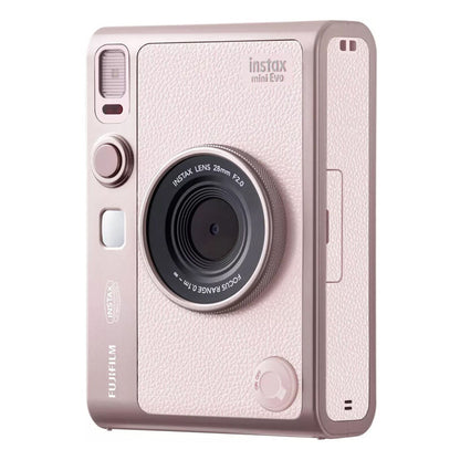 FUJIFILM Instax Mini Evo Hybrid Instant Film Camera with Built-In Mini Instant Film Direct Printer, Save Printed Images, 10 Lens Effects & 10 Film Effects, Bluetooth 4.2 - Black, Brown, Gentle Rose