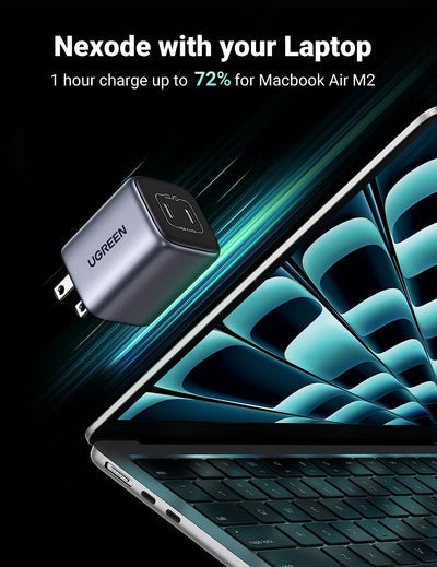 UGREEN Nexode 45W Dual Port USB C Mini GaN Fast Charging Wall Adapter Charger for iPhone Pro Max, iPad Air Mini Pro, Huawei, Samsung Galaxy, Google Pixel, Android Smartphone, Tablet, Laptop, etc. (Space Grey, White) | 15331 90572