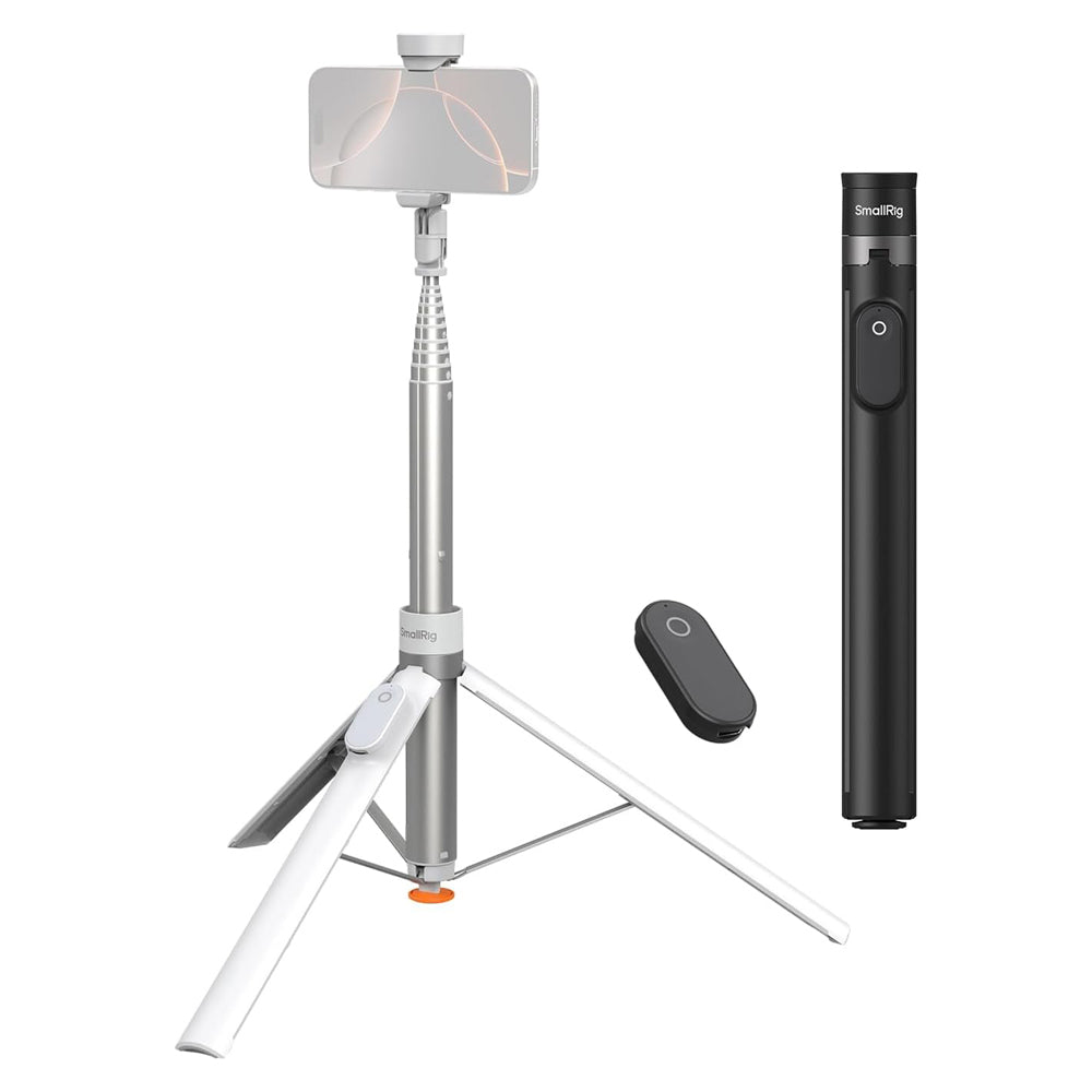 SmallRig ST30 One-Touch Quick Deploy Smartphone Selfie Stick Tripod with Rechargeable Bluetooth Remote Control, Spring Loaded Legs & 168cm Max Height for Vlogging & Live Streaming (6-10cm Wide) | 4898 4926 | Mobile Phone Accessories