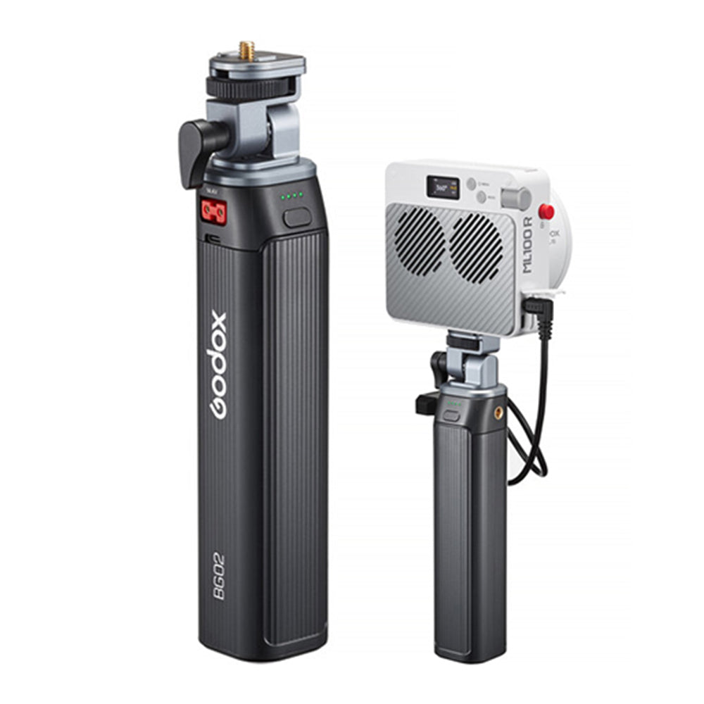 Godox BG02 Handheld Ergonomic Battery Grip 95Wh 6600mAh with D Tap & USB C Cable, 160 Degree Tilting Head, 1/4"-20 Threaded Screw and LED Indicators for Content Creators, Camera Flashes and Lights