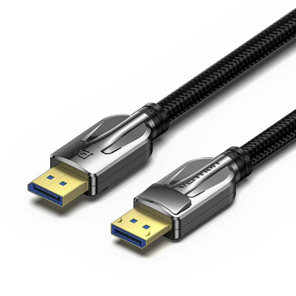 Vention DisplayPort 2.0 16K HDR DP Male to Male Cotton Braided Video Cable with 54Gbps High-Speed Transmission and Gold Plated Connectors for Desktop Computer Laptop PC to Smart TV Display Monitor Projector