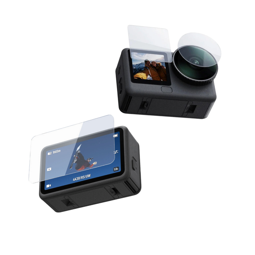 TELESIN DJI Osmo Action 6 Clear 1-Pack / 2-Pack Tempered Glass Screen and Lens Protector Set Kit for Action Camera