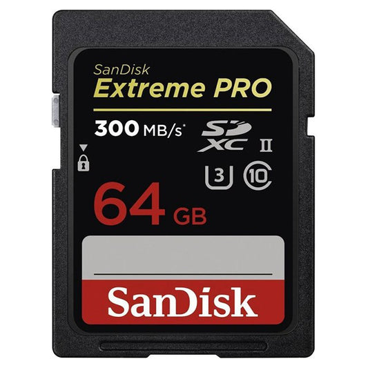 SanDisk Extreme Pro 64GB UHS II SDXC V90 U3 SD Memory Card with 300MB/s Read and 260MB/s Write Speed, Uninterrupted Cinema-Quality 8K, 4K and Full HD Video Support | SDSDXDK-064G-GN4IN