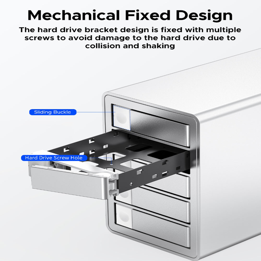 ORICO MacData Vault 5-Bay RAID DAS Solution 5GBPS USB 3.0 Hard Drive Enclosure for 2.5-3.5" SATA SSD/HDD with 110TB Max Storage & Built-In 150W Power Supply for Computer Desktops & Laptops (Windows, MacOS & Linux)