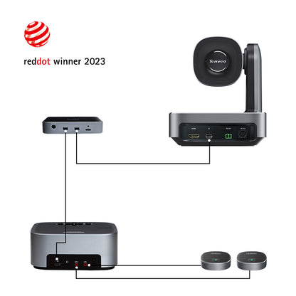 Tenveo VA612 GROUP Video Conferencing System Set with 4K UHD 12X Optical Zoom PTZ Camera, Power Hub, Bluetooth Speakerphone with Built-in Omnidirectional Microphone for Live Streaming, Broadcast, Gaming & Meeting