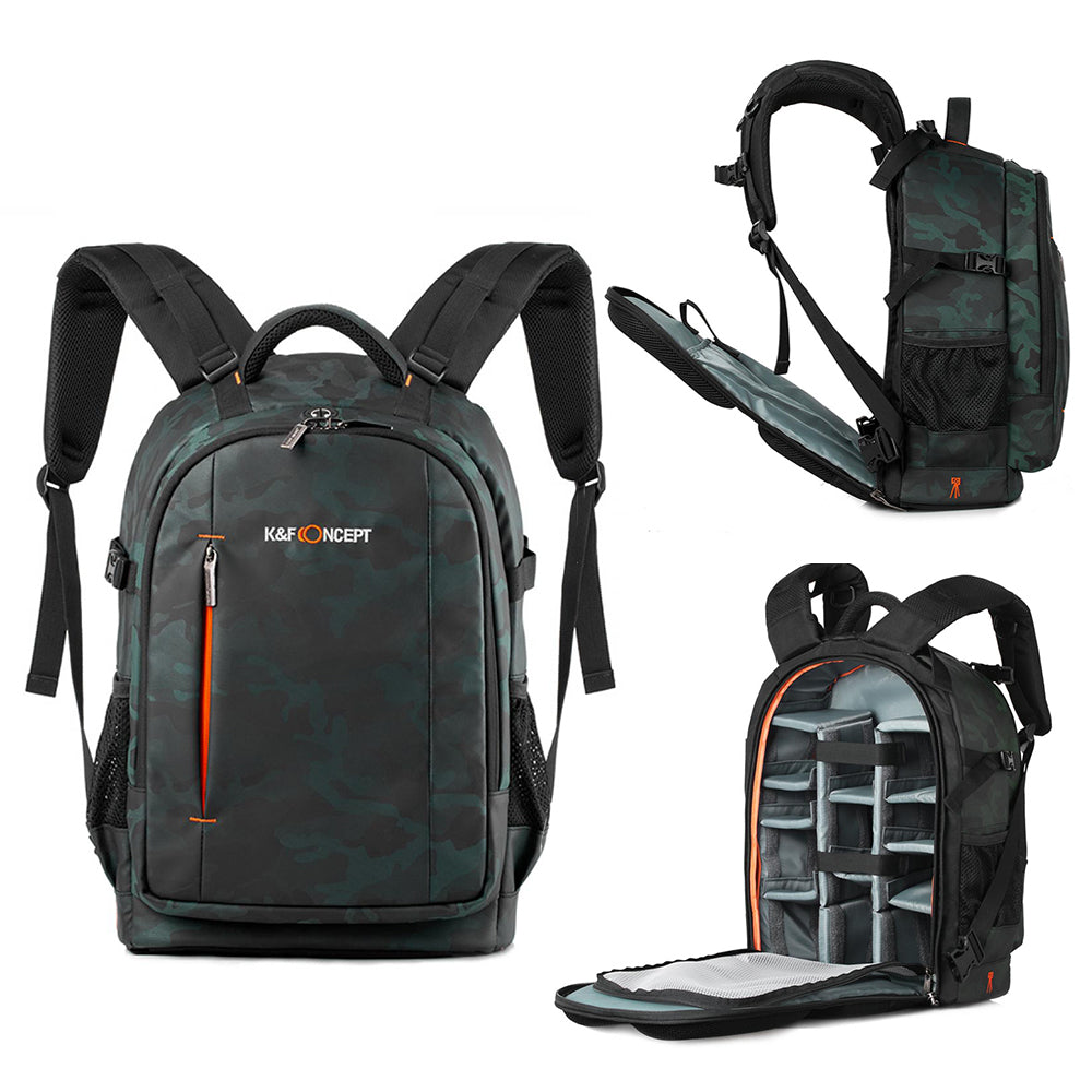 K&F Concept Multifunctional Large DSLR Camera Backpack for Travel Outdoor Photography