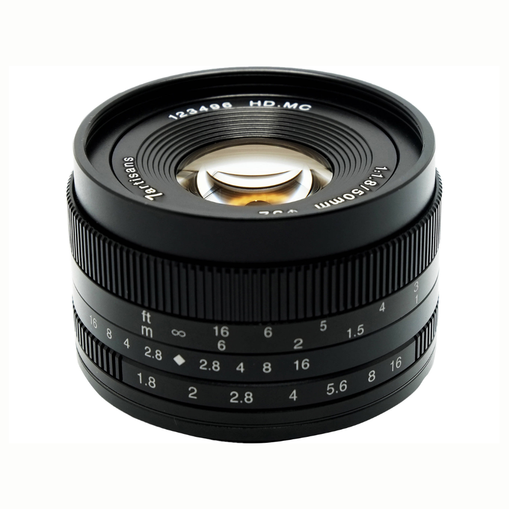 7Artisans 50mm F/1.8 APS-C Format Canon EOS-M EF-M Mount Compact Portrait Prime Lens MF Manual Focus for Mirrorless Cameras