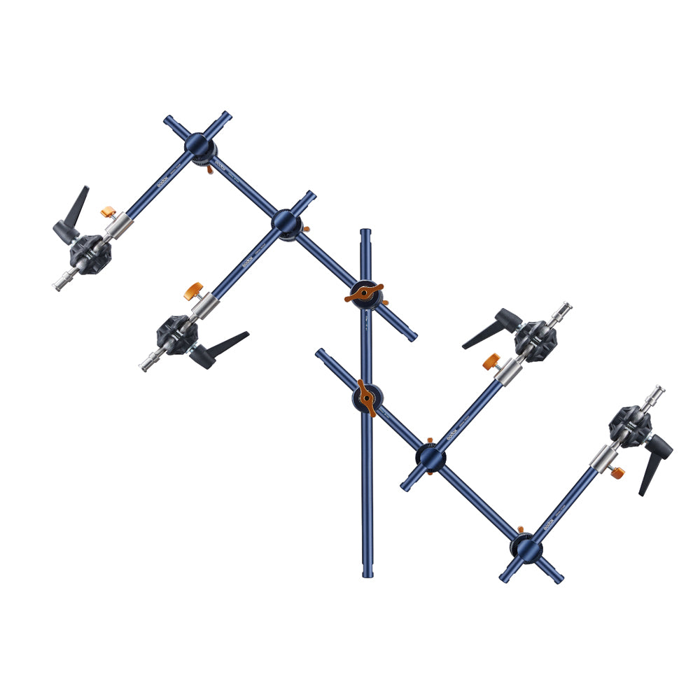 Godox Multi Reflector Array Grip Kit Set Bundle for KNOWLED LiteFlow Panel Lights with 39.3" / 29.5" / 19.6" / 9.8" Extension Rods, Ball Joint Arms, Single / Dual Knob Gags and Clamps for Lighting and Studio Equipment