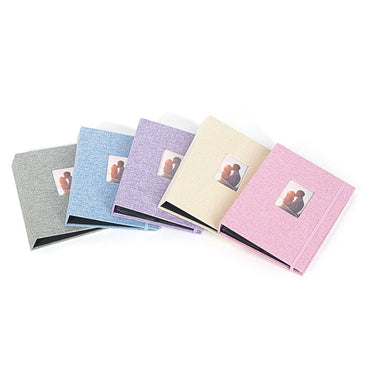 [CLEARANCE] Pikxi AM208 Elegant Photo Album Denim Style with 208 Photos and 26 Pages Cover Frame Window and Elastic Loop Latch for Fujifilm Instax Mini Instant Camera - Pink