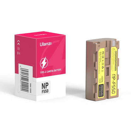 [CLEARANCE] Ulanzi NP-F550 Type 3500mAh Lithium-Ion Battery with USB Type C Charging Port, Fully Decoded, Replacement Battery for Sony NP-F550 Compatible with Selected DSLR Cameras 3283