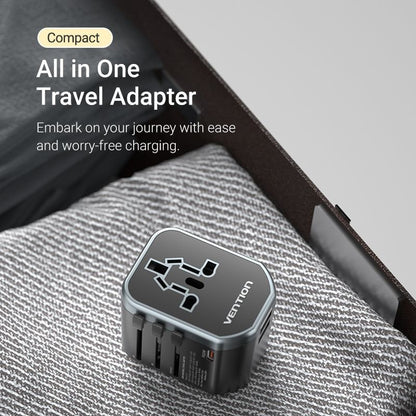 [CLEARANCE] Vention 20W Multi-Port Universal Travel Adapter with Fast Charging USB PD Ports, US/AU/UK/EU Male and Female Plugs for Smartphone, Tablet, Laptop etc. | FJCB0