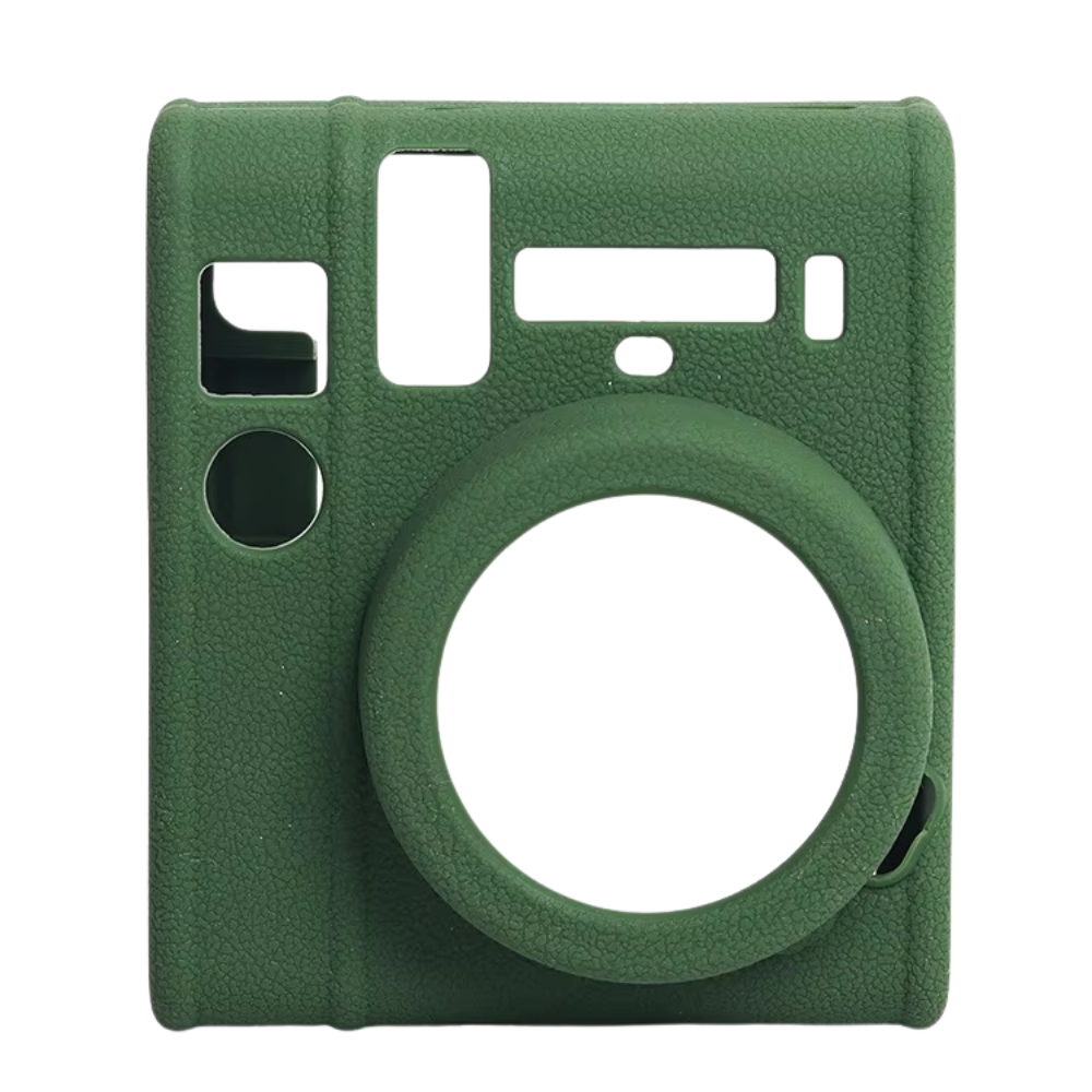 Pikxi Soft Silicone Protective Case Leather Style for FUJIFILM Instax Mini 40 Instant Film Camera Wear & Drop Resistant with Precise Cutout Holes | Black Dark Blue Green