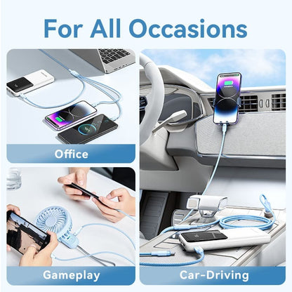 Vention 3-in-1 USB 2.0 1.5M Cable USB-C, Lightning, Micro-B, 6A Fast Charging, Aluminum Alloy for Phone, Tablet, Power bank - Available Colors