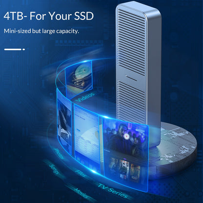 [CLEARANCE] ORICO M221C3 NVMe to USB 3.2 Gen1 M.2 NVMe SSD Enclosure with Built-in Aluminum Alloy Heatsink, 2-in-1 USB-C to C/A Data Cable, 6Gbps Fast Data Transmission Rate, 4TB Max. Supported Capacity for Windows, macOS, Linux, Android