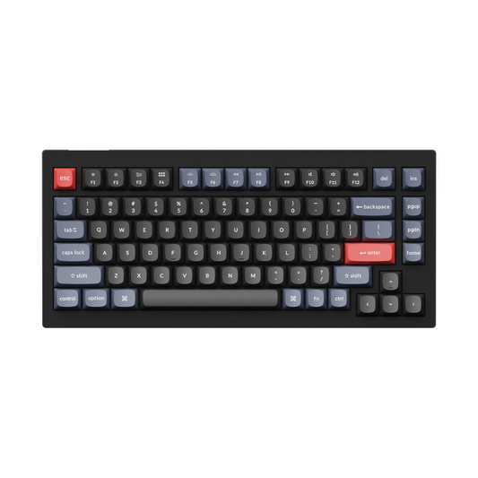Keychron V1 QMK 84 Keys Compact Wired TKL Tenkeyless Mechanical Keyboard with Hot Swappable K Pro Switches, RGB Backlight, and Programmable Knob Non-Transparent (Carbon Black) (Brown Tactile) V1D3