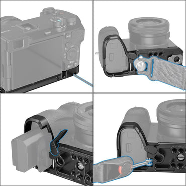 SmallRig Arca-Type Baseplate for Sony a6700 Camera - Hinged Door at Battery Compartment, Multiple Mounting Options, Unobstructed Access to Ports & Tilt Screen, Lightweight & Compact Design | 4338