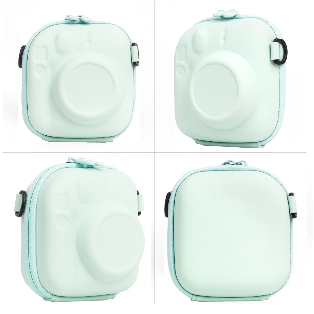 Custodia Fuji Instax Mini 12 - Cover Protettiva In PU Con Tracolla Verde Menta - Foto 13