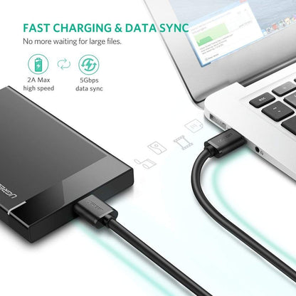[CLEARANCE] UGREEN USB 3.0 A Male to Micro USB 3.0 Male Cable 5Gbps High Speed Gold-Plated Data Hard Drive Cord 2M | 10843