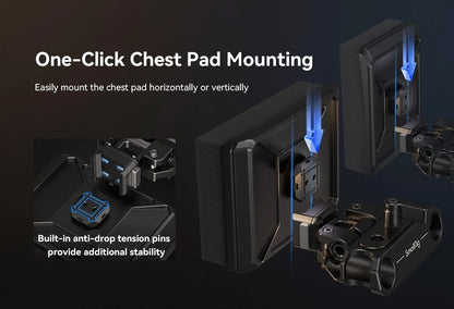SmallRig Compact V-Mount Battery Mounting Plate System with Arca-Swiss QR Quick Release Plate, 90 Degree Rotating Plate and 15mm Rods with Chest Support for SmallRig VB50 / VB99, Sony Alpha, Canon EOS and Panasonic Lumix Series DSLR / Mirrorless Camera