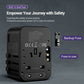 Vention 65W Multi-Port Universal Travel Adapter with GaN Fast Charging USB PD Ports, US/AU/UK/EU Male and Female Plugs for Smartphone, Tablet, Laptop etc. | FJDB0