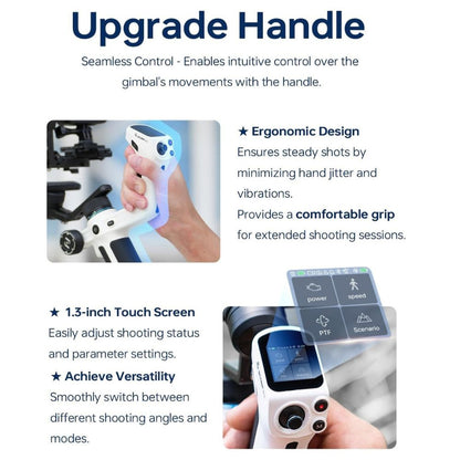 FeiyuTech SCORP Mini 2 Handheld 3-Axis Gimbal Stabilizer with Built-in AI Tracking Module, 1.2kg Max Payload, 1.3" OLED Touchscreen with Wired & Bluetooth Control for Smartphones, Compact, Action and Mirrorless Cameras - Black, White