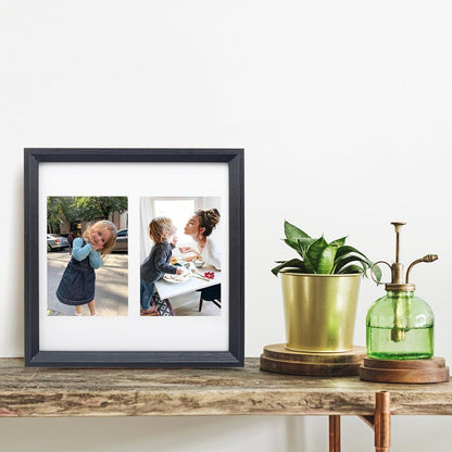 [CLEARANCE] Pikxi 2-in-1 Wooden Photo Frame with 2-Slot 4R Picture Divider and 6-Slot Instax Mini Film Divider with Stand