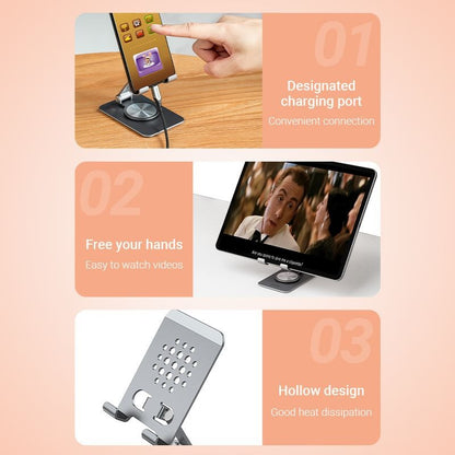 Vention Articulating Aluminum Alloy Tablet and Phone Holder Desk Stand with 360 Degree Rotatable for iPad, iPhone, Galaxy Tab, Android Smartphones etc. | KSDH0