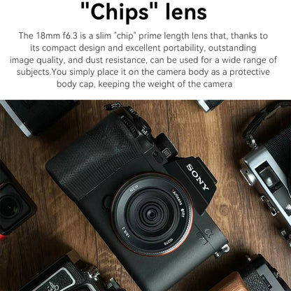 7Artisans 18mm F/6.3 Mark II APS-C Format Sony E Mount Wide Angle Prime Pancake UFO Slim Lens MF Manual Focus for Mirrorless Cameras