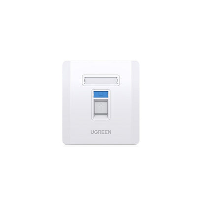 UGREEN RJ45 / RJ11 Single Port LAN Network Wall Socket (10x10 x 3cm) - White | 80180