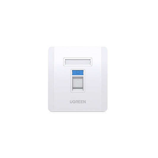 UGREEN RJ45 / RJ11 Single Port LAN Network Wall Socket (10x10 x 3cm) - White | 80180