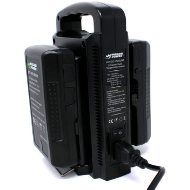 [CLEARANCE] Wasabi Power V-Mount Dual Charger with DC 16.8V Power Supply Output Compatible with Any V-Mount Brick