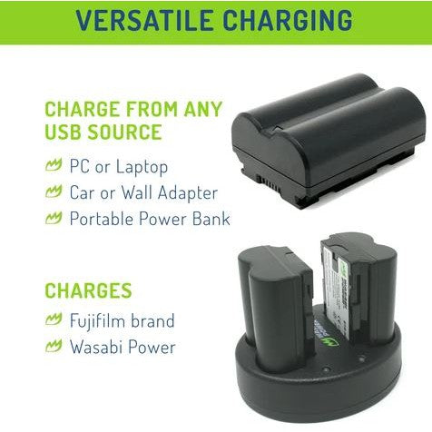 Wasabi Power Battery NP-W235 (2-Pack) and Dual Charger for Fujifilm X-T4