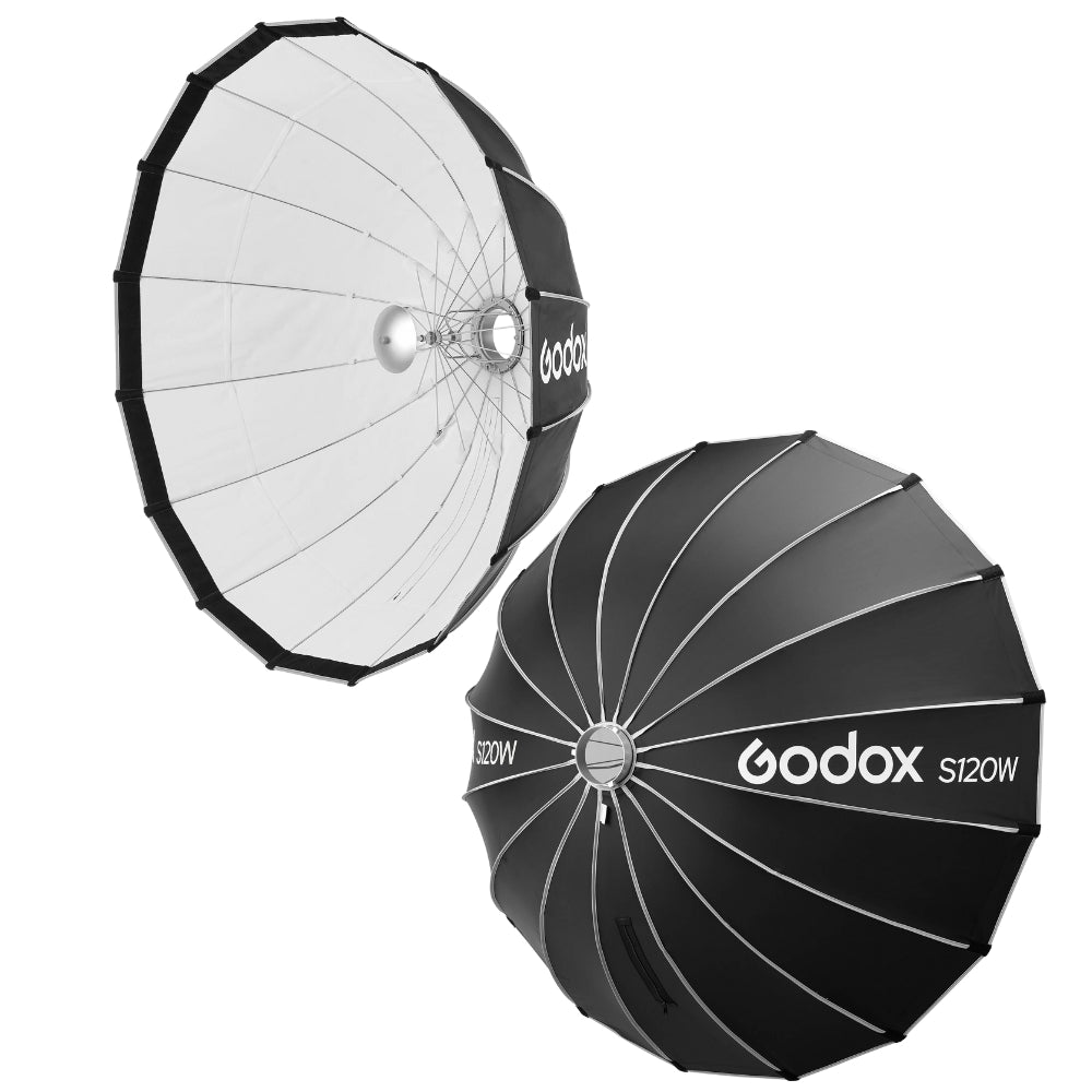 Godox S65W / 85W / 105W / 120W KIT Foldable Quick Release Umbrella Softbox Bowens Mount 65cm/85cm/105cm/120cm with Collapsible, Removable Front / Inner Diffuser, Honeycomb Grid, Beauty Dish Plate for Photography Studio Lighting Equipments